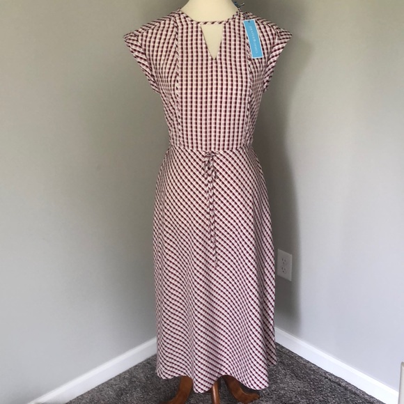 NWT Draper James Gingham Keyhole Midi Dress - Picture 3 of 10
